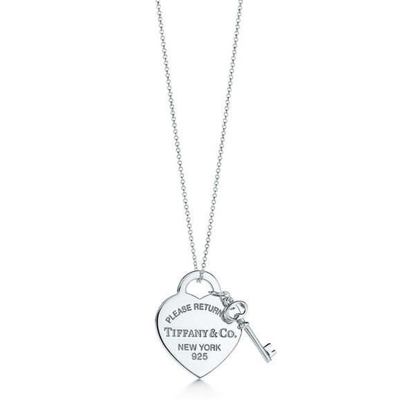 Tiffany & Co. Jewelry - Tiffany & Co. Heart Tag With Key Pendant Necklace